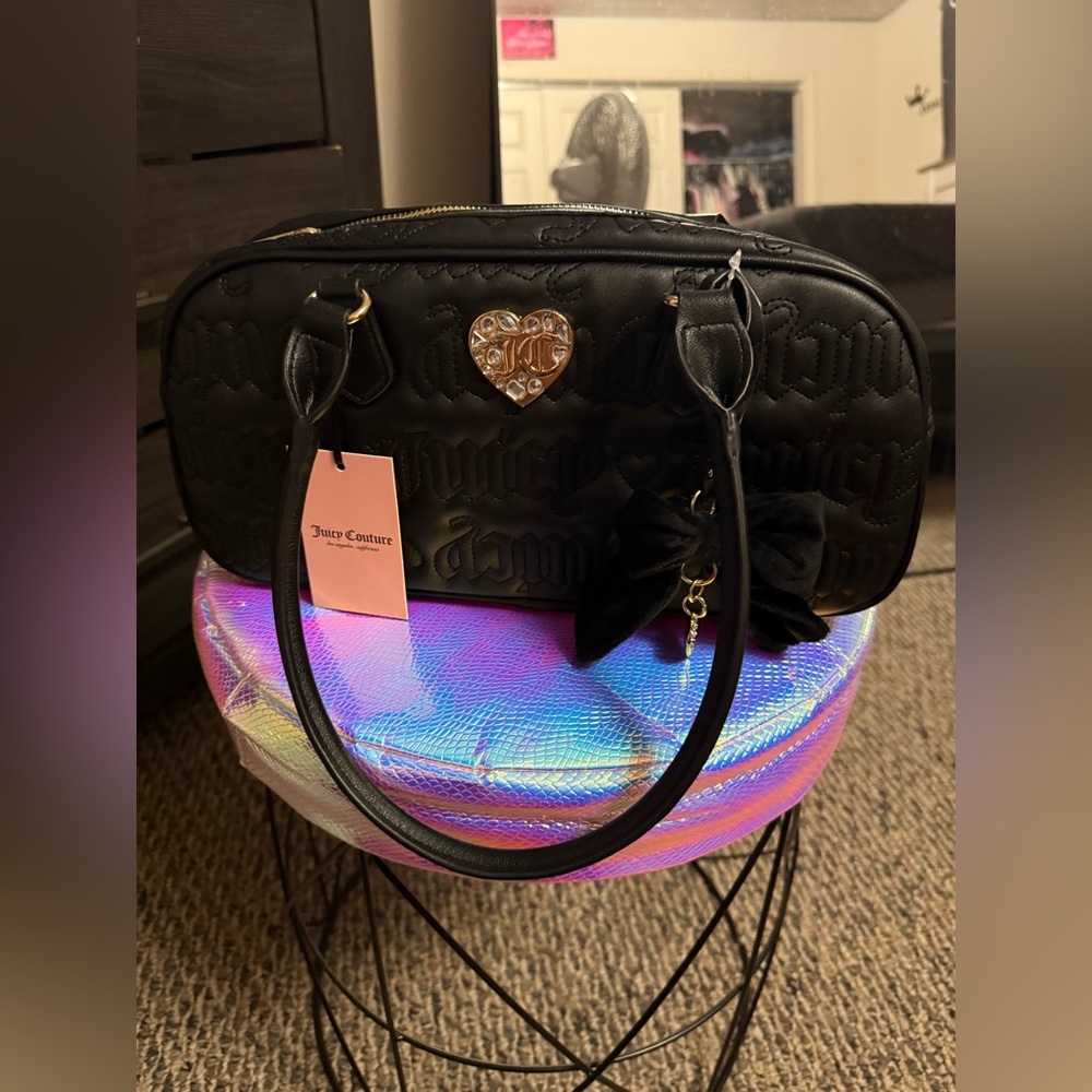 Juicy Couture Black Shoulder Bag with Heart Detail